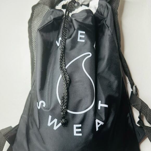 New Sweet Sweat Black Drawstring Gym Travel Bag Backpack - Picture 3 of 8